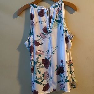 Beautiful Floral Draw Strong Scope Neck Blouse - L